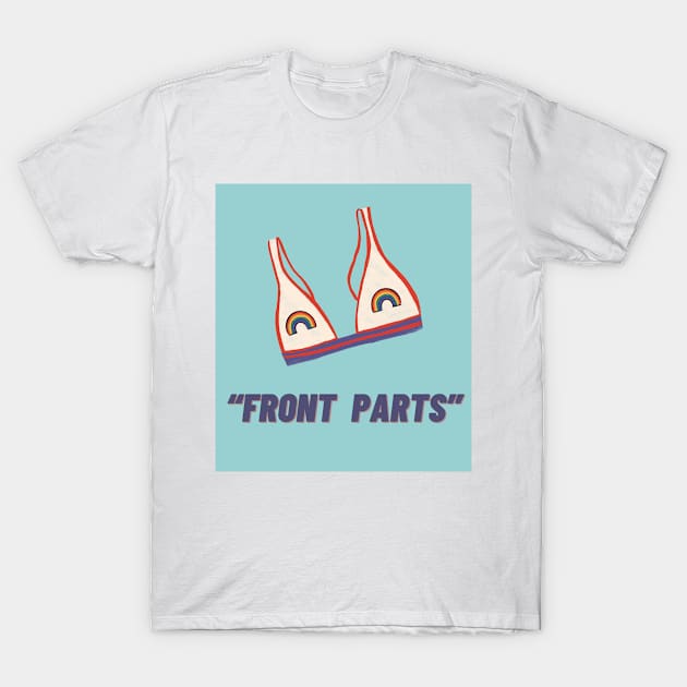 Really Weird Question "Front Parts" blue top alternative T-Shirt by ReallyWeirdQuestionPodcast